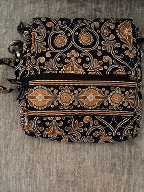 Vera Bradley Black and Tan Floral Quilted Crossbody